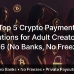 Top 5 Crypto Payment Solutions for Adult Creators in 2026 (No Banks, No Freezes). Wide promotional banner featuring elegant women in lingerie, Bitcoin and Ethereum symbols, and secure padlock icons highlighting private payouts without banks or freezes.